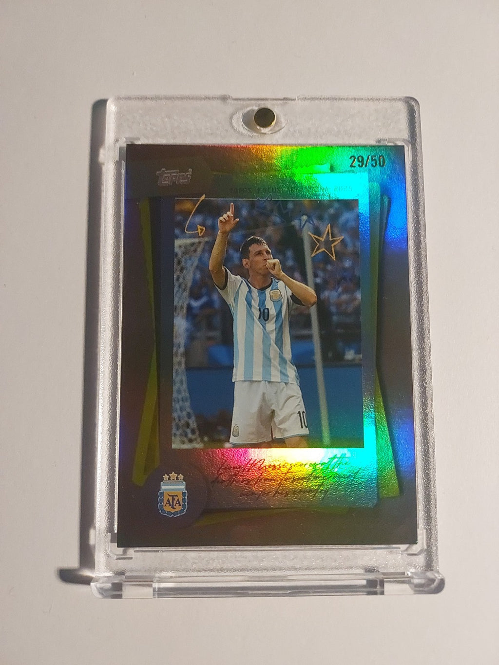 Topps Argentinien Team Set 2024-25 Lionel Messi Parallel 29/50 Refractor Rare – Bild 2