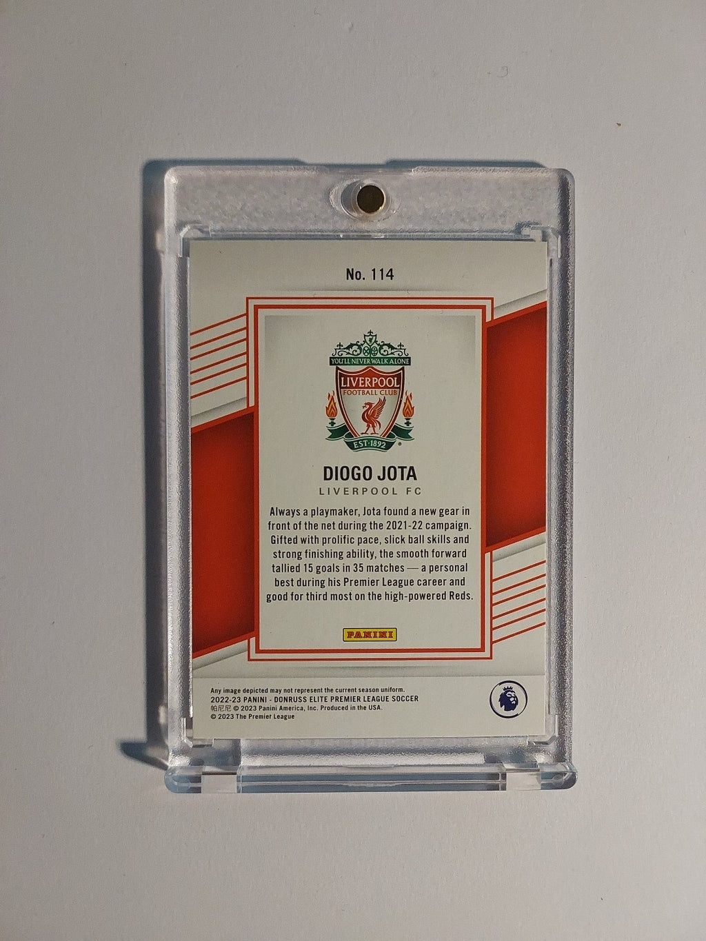Panini Elite 2022-23 Diogo Jota Liverpool Portugal Parallel Refractor Insert Hit – Bild 2