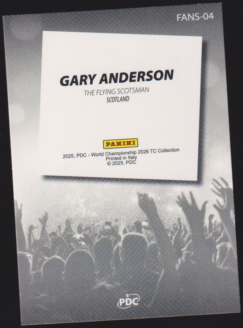 Panini PDC World Championship 2026 Gary Anderson Refractor Parallel – Bild 2