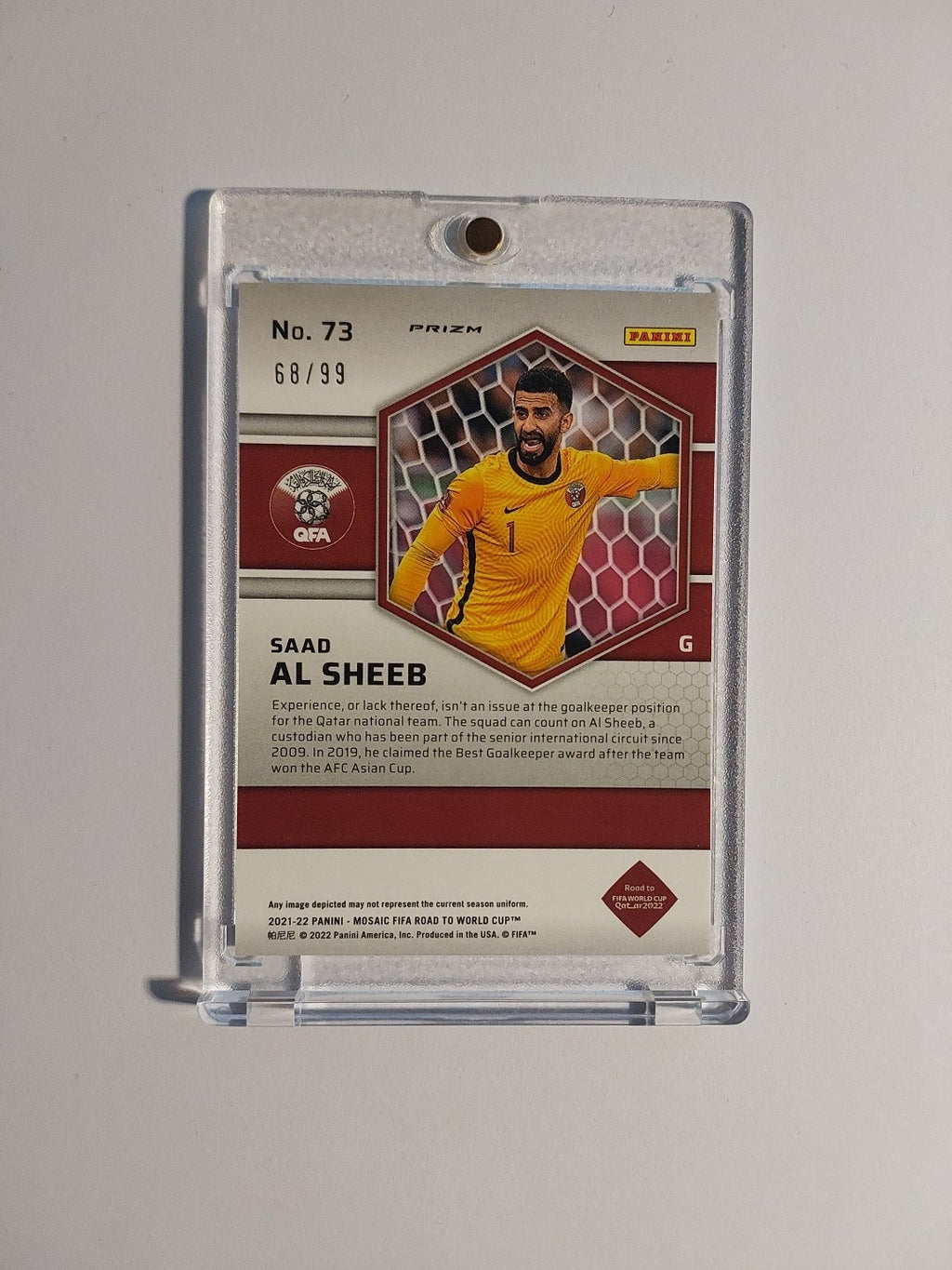 Panini Mosaic 2021-22 Saad Al Sheeb Qatar Parallel 68/99 Rookie Refractor Rare – Bild 2