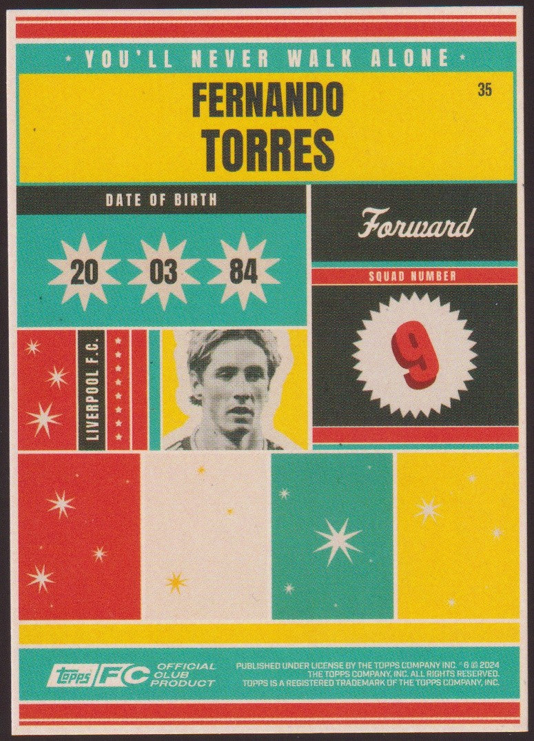 Topps 2023-24 Fernando Torres Liverpool FC You'll Never Walk Alone Parallel – Bild 2