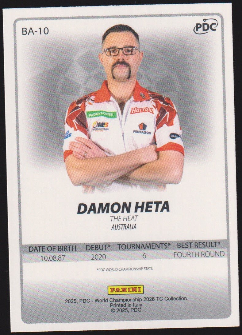 Panini PDC World Championship 2026 Damon Heta "The Heat" Refractor Parallel – Bild 2