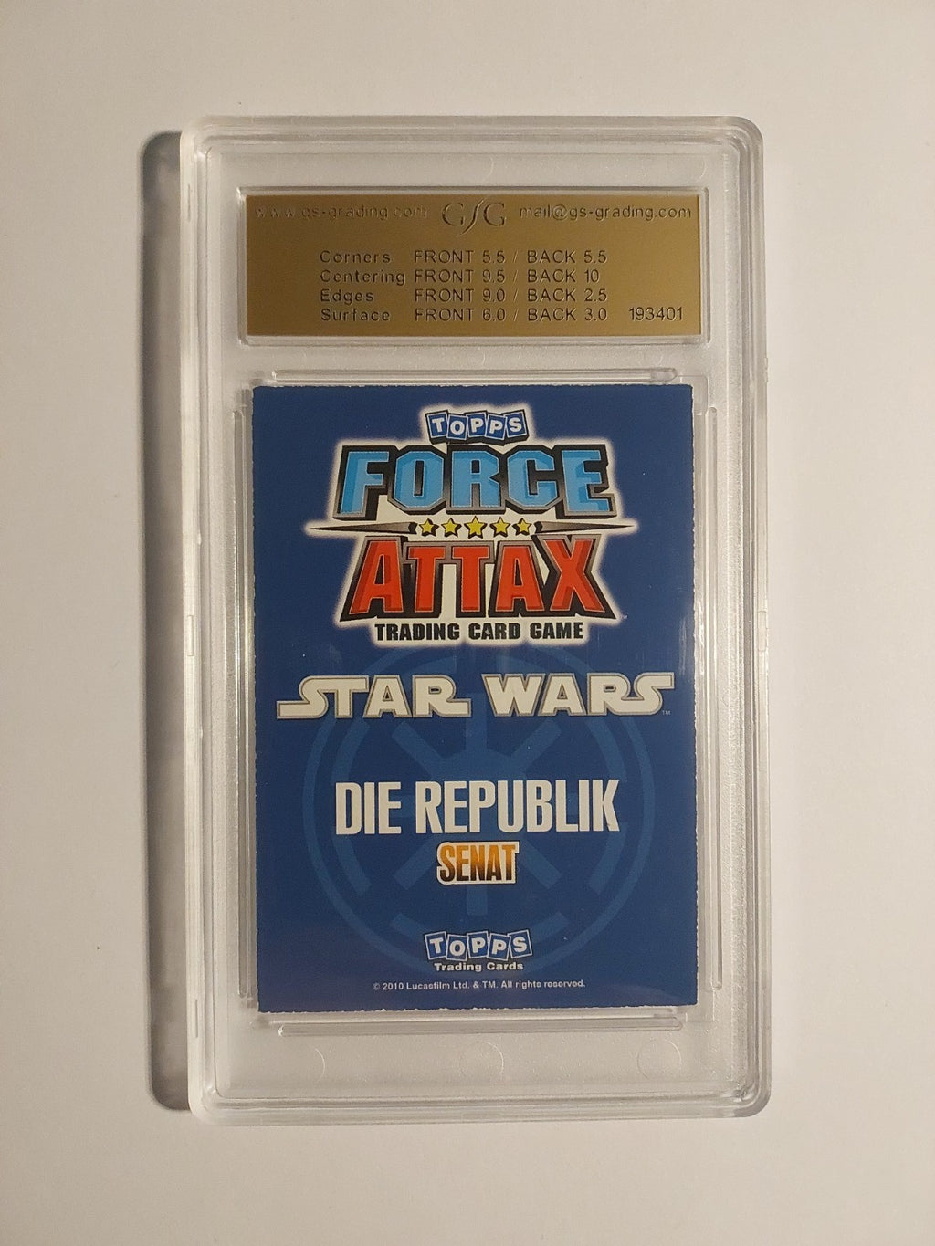Topps Star Wars 2010 Padme Amidala Senat Republik GSG 4 = PSA Refractor Rare – Bild 2