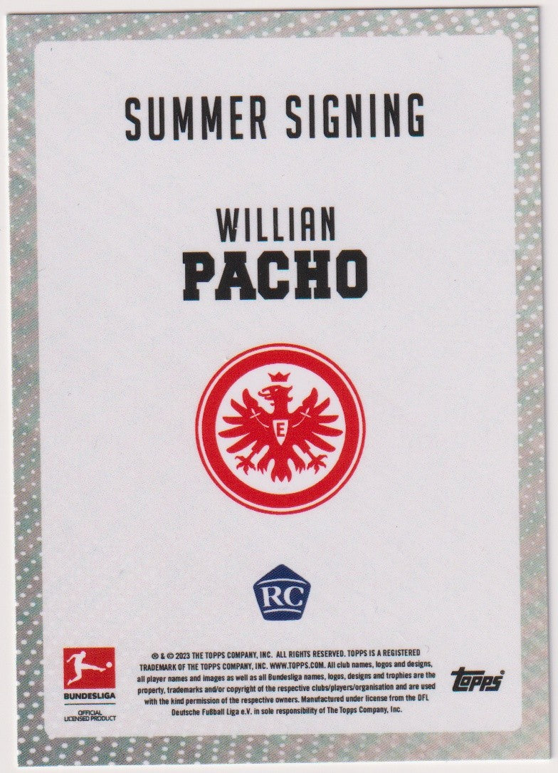 Topps Summer Signing 2022-23 WILLIAN PACHO Rookie Eintracht Frankfurt Parallel – Bild 2