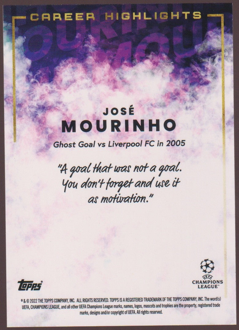 Topps Champions League 2021-22 José Mourinho Career Highlights Parallel Rare – Bild 2