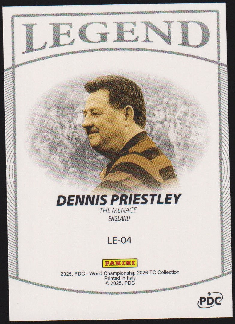 Panini PDC World Championship 2026 Dennis Priestley Refractor Parallel – Bild 2