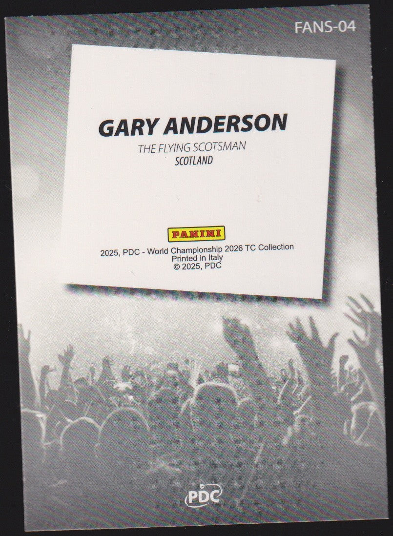 Panini PDC World Championship 2026 Gary Anderson Refractor Parallel – Bild 2