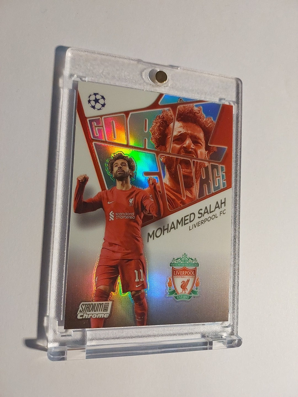 Topps Stadium Club 2022-23 Mohamed Salah Liverpool Parallel Refractor Insert Hit – Bild 2