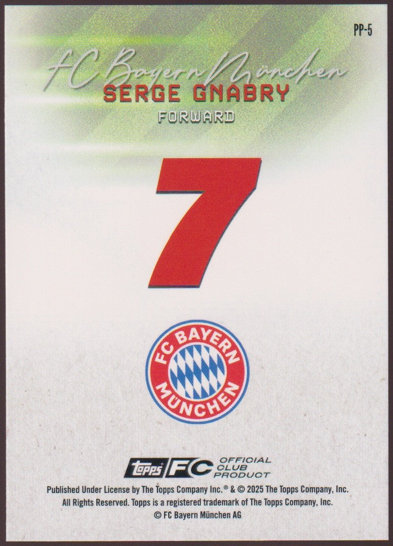 Topps 2024-25 Serge Gnabry Bayern München Parallel 55/99 Refractor – Bild 2