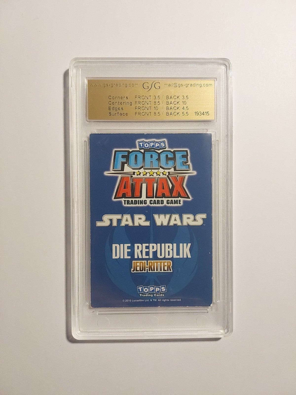 Topps Star Wars 2010 Kit Fisto Jedi Republik GSG 4.5 = PSA Parallel Refractor – Bild 2