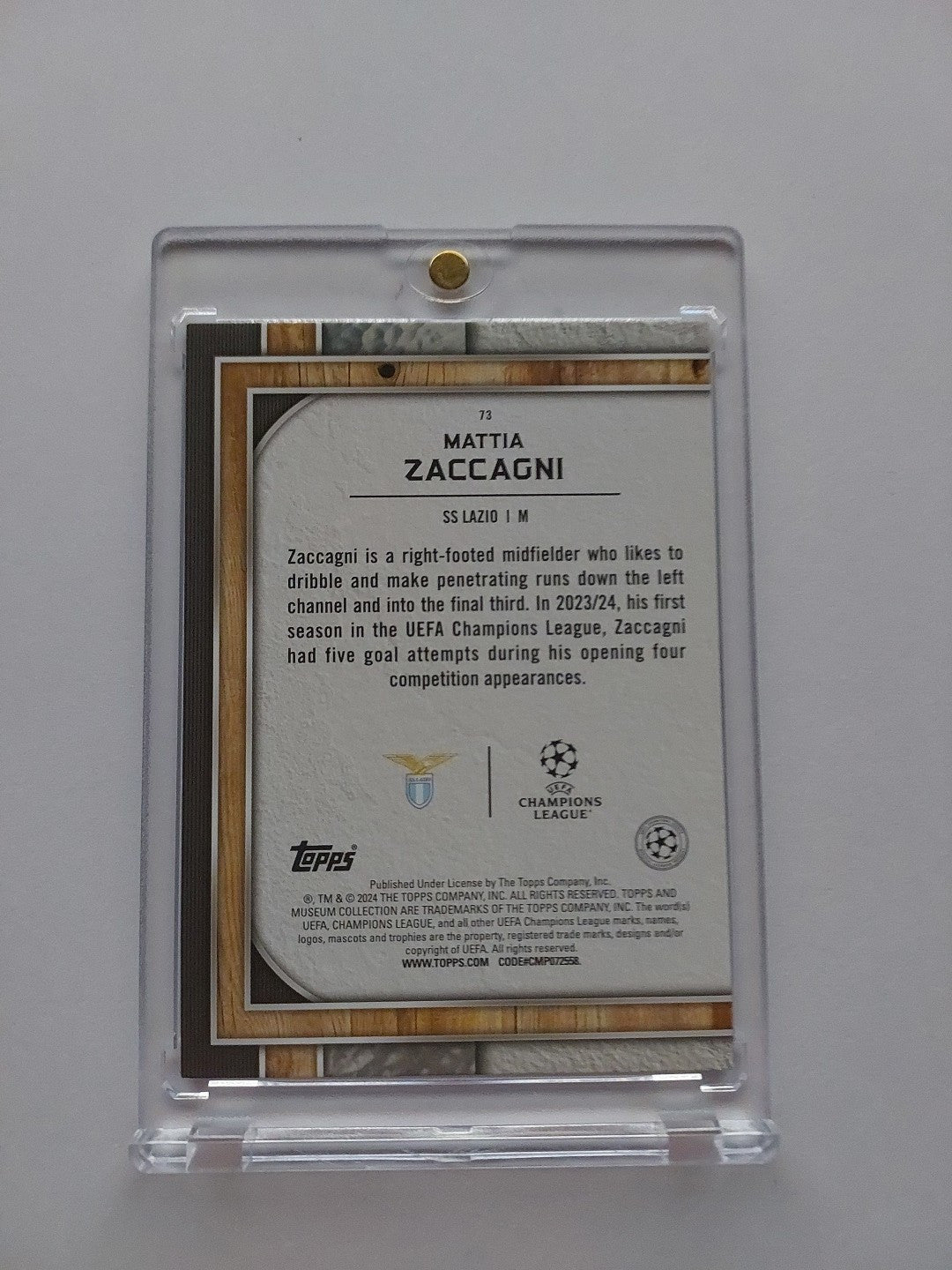 Topps Museum UCC 2023-24 Mattia Zaccagni Lazio Rom Nummeriert 5/25 Parallel – Bild 2