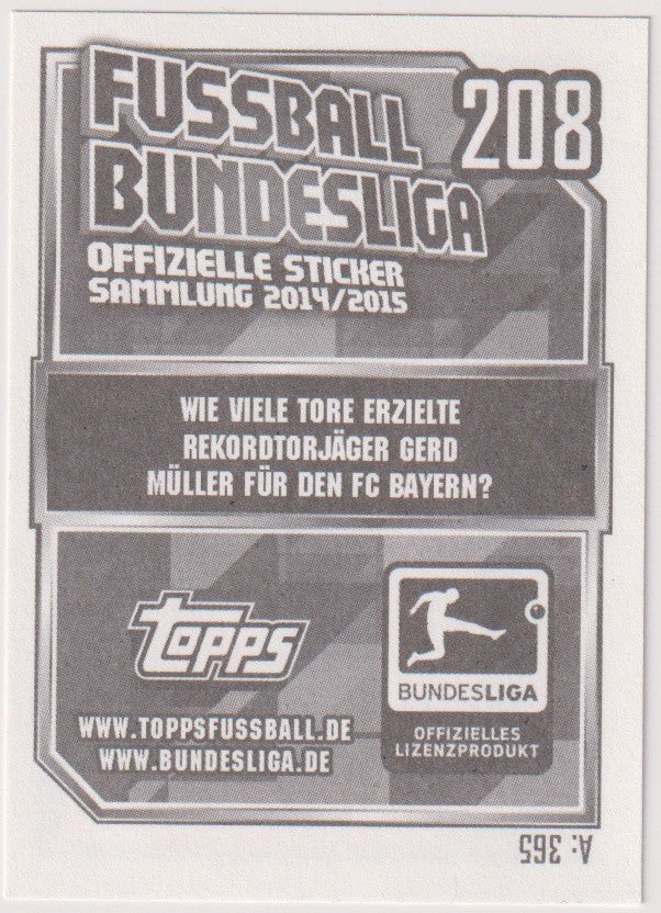 Topps Fußball Bundesliga 2014/2015 Bastian Schweinsteiger FC Bayern München – Bild 2