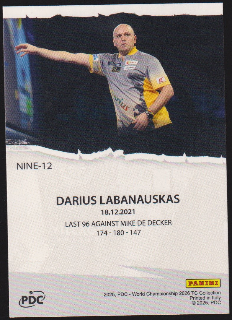Panini PDC World Championship 2026 Darius Labanauskas Refractor Parallel – Bild 2