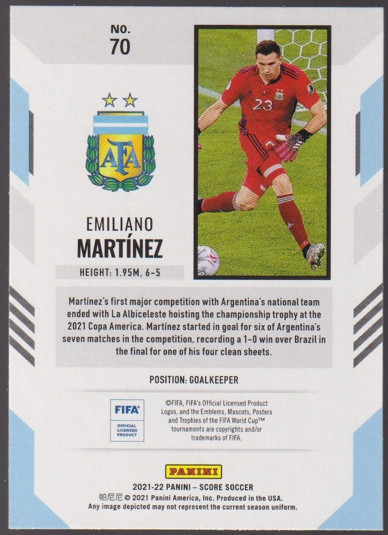 Panini 2021-22 Soccer Emiliano Martinez Argentina Parallel Rare Refractor – Bild 2