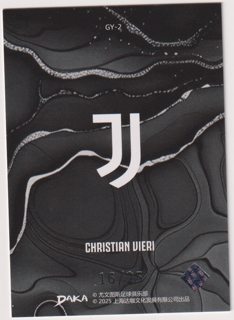 Daka GY-2 2024-25 Christian Vieri Juventus Parallel 16/25 Black/Gold Refractor – Bild 2