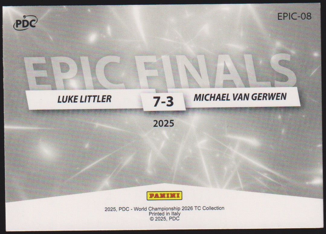 Panini PDC World Championship 2026 Van Gerwen & Littler Refractor Parallel – Bild 2