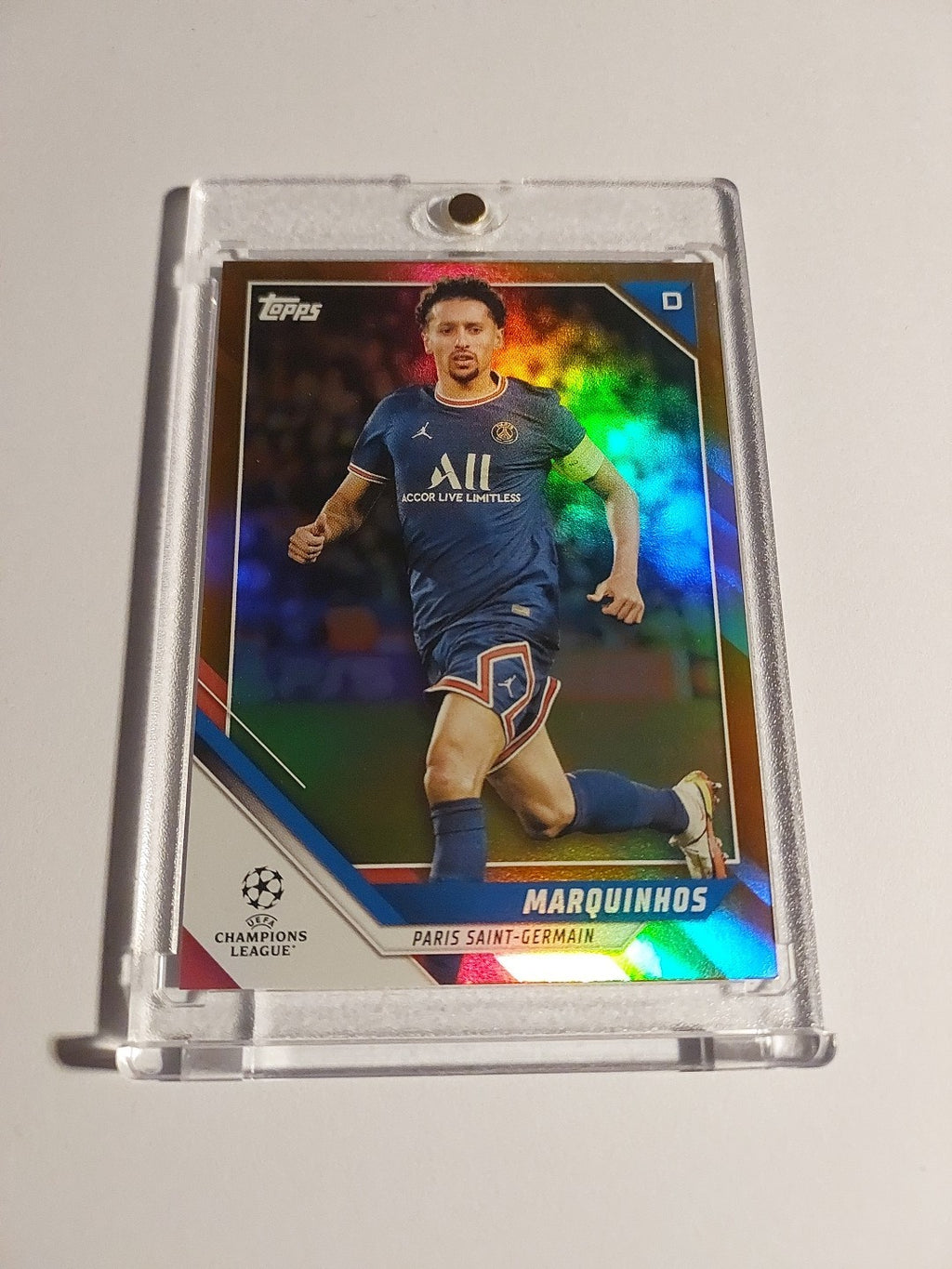 Topps UCC 2021-22 Marquinhos Paris Saint-Germain Parallel 21/25 Refractor Rare – Bild 2