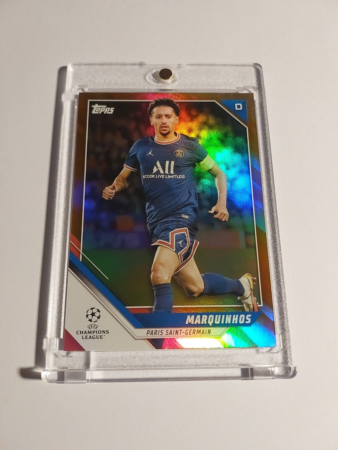 Topps UCC 2021-22 Marquinhos Paris Saint-Germain Parallel 21/25 Refractor Rare – Bild 2