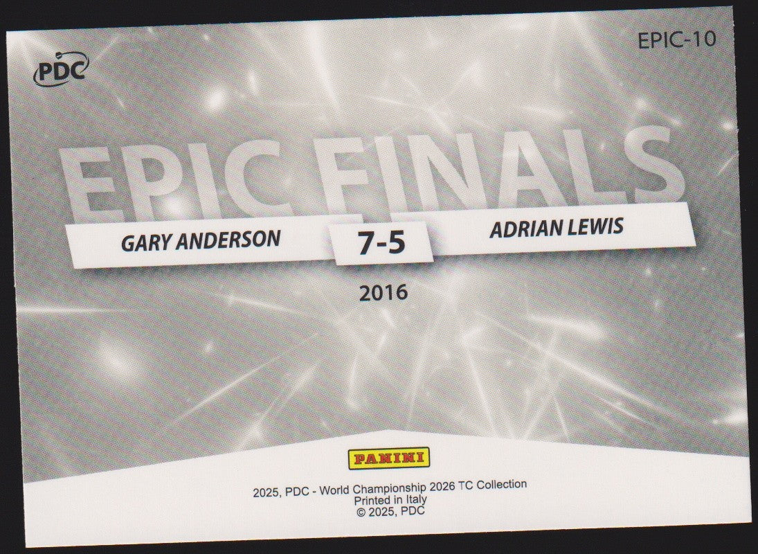 Panini PDC Championship 2026 Gary Anderson & Adrian Lewis Refractor Parallel – Bild 2
