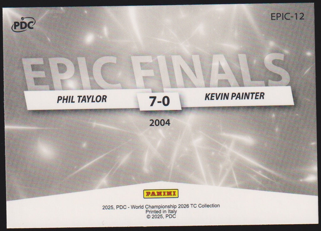 Panini PDC Championship 2026 Phil Taylor & Kevin Painter Refractor Parallel – Bild 2