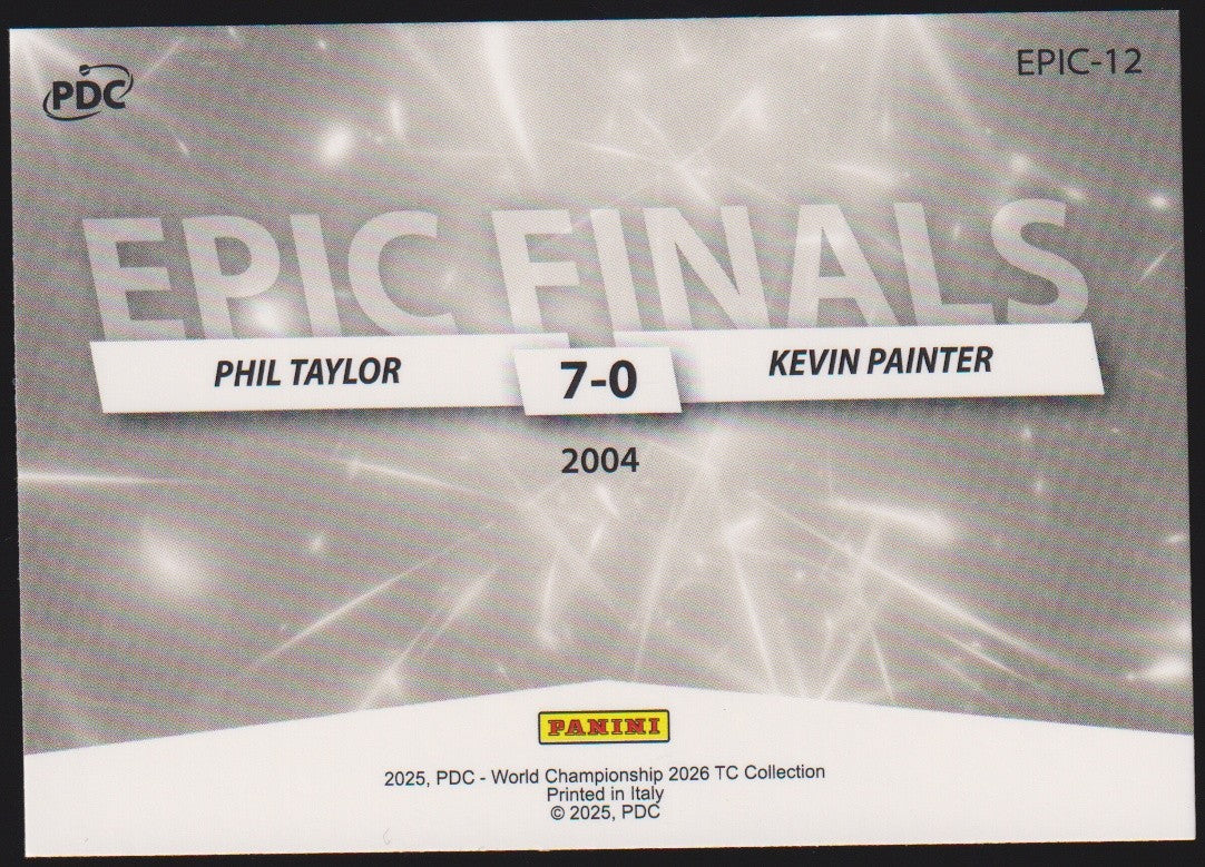 Panini PDC Championship 2026 Phil Taylor & Kevin Painter Refractor Parallel – Bild 2