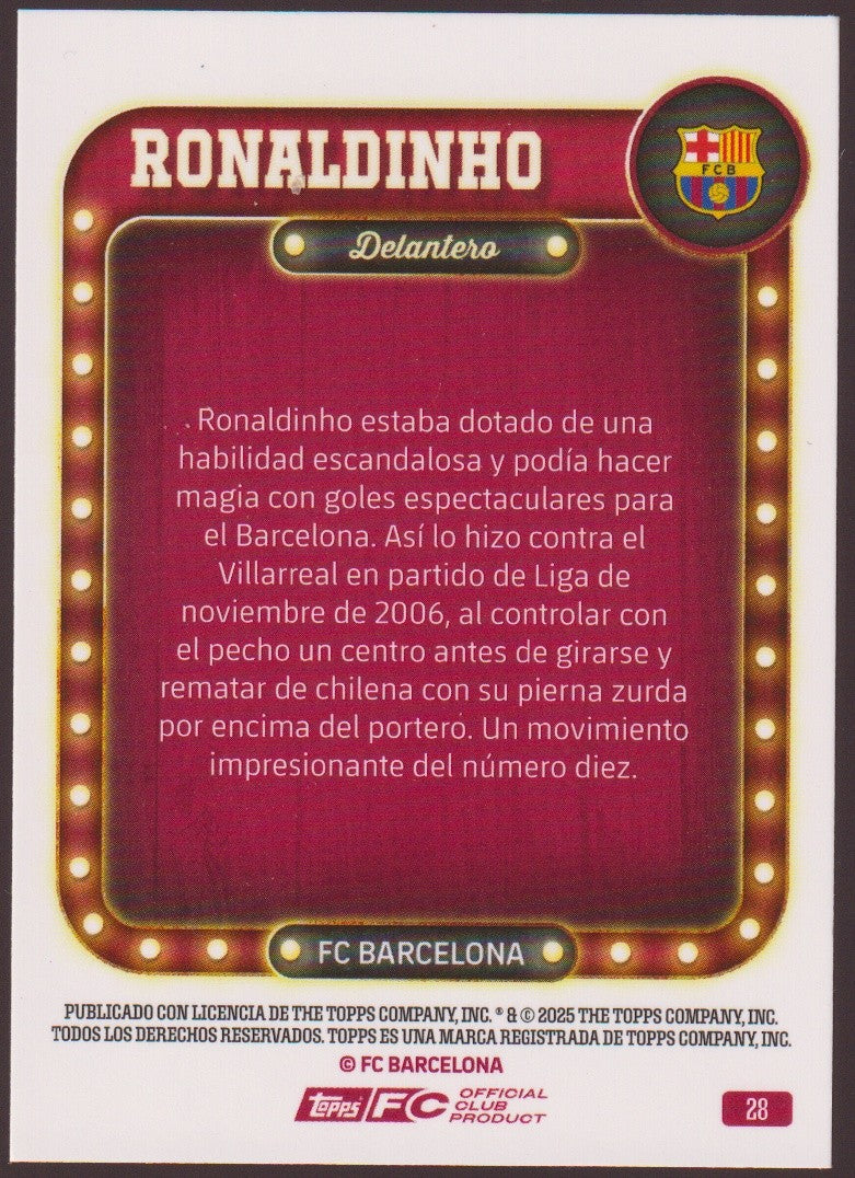Topps 2024-25 Ronaldinho FC Barcelona Parallel 312/375 Rare – Bild 2
