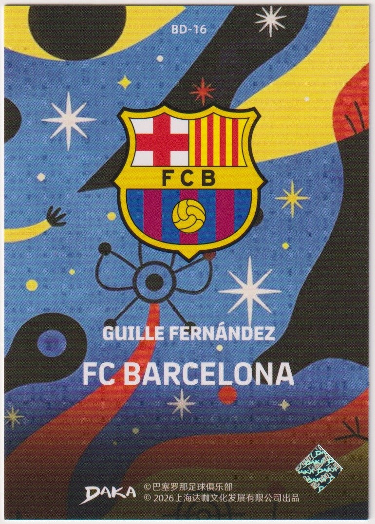 Daka BD-16 2025-26 Guille Fernandez FC Barcelona Rookie Parallel Rare Refractor – Bild 2