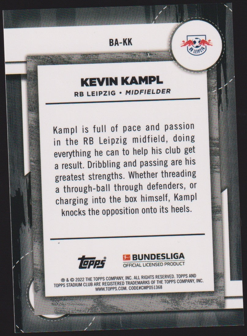 Topps Stadium Club Chrome 2021-22 Kevin Kampl RB Leipzig Parallel Refractor – Bild 2