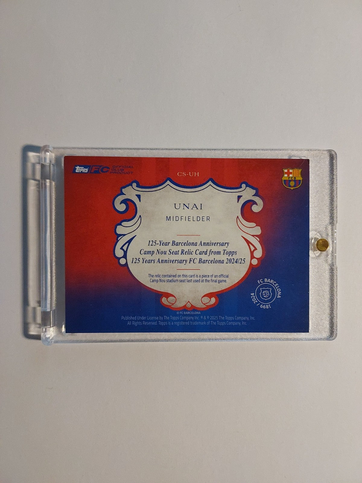 Topps 125 Jahre Barcelona 2024-25 Unai Rookie Patch Relic Parallel 94/99 – Bild 2