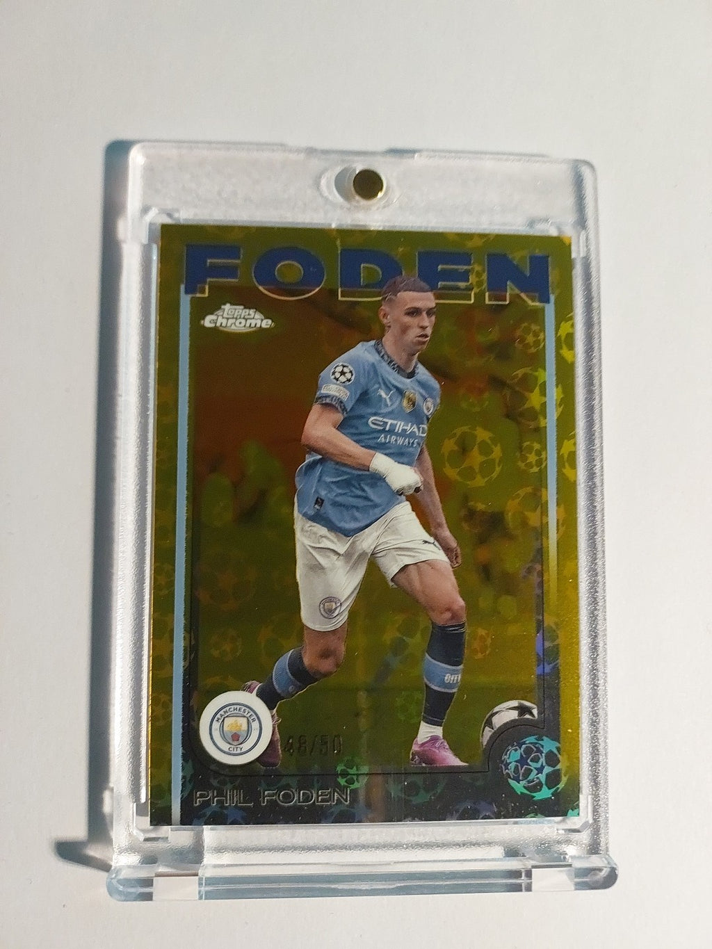Topps UCC 2025-26 Phil Foden Manchester City Parallel 48/50 Ultra Rare Foil Hit – Bild 2