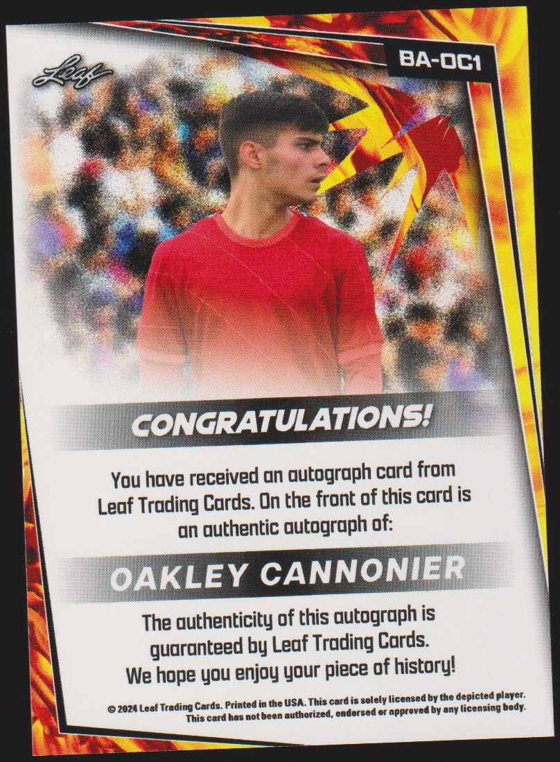 Leaf Trading Cards 2023-24 Oakley Cannonier Auto Liverpool FC Parallel Rare – Bild 2