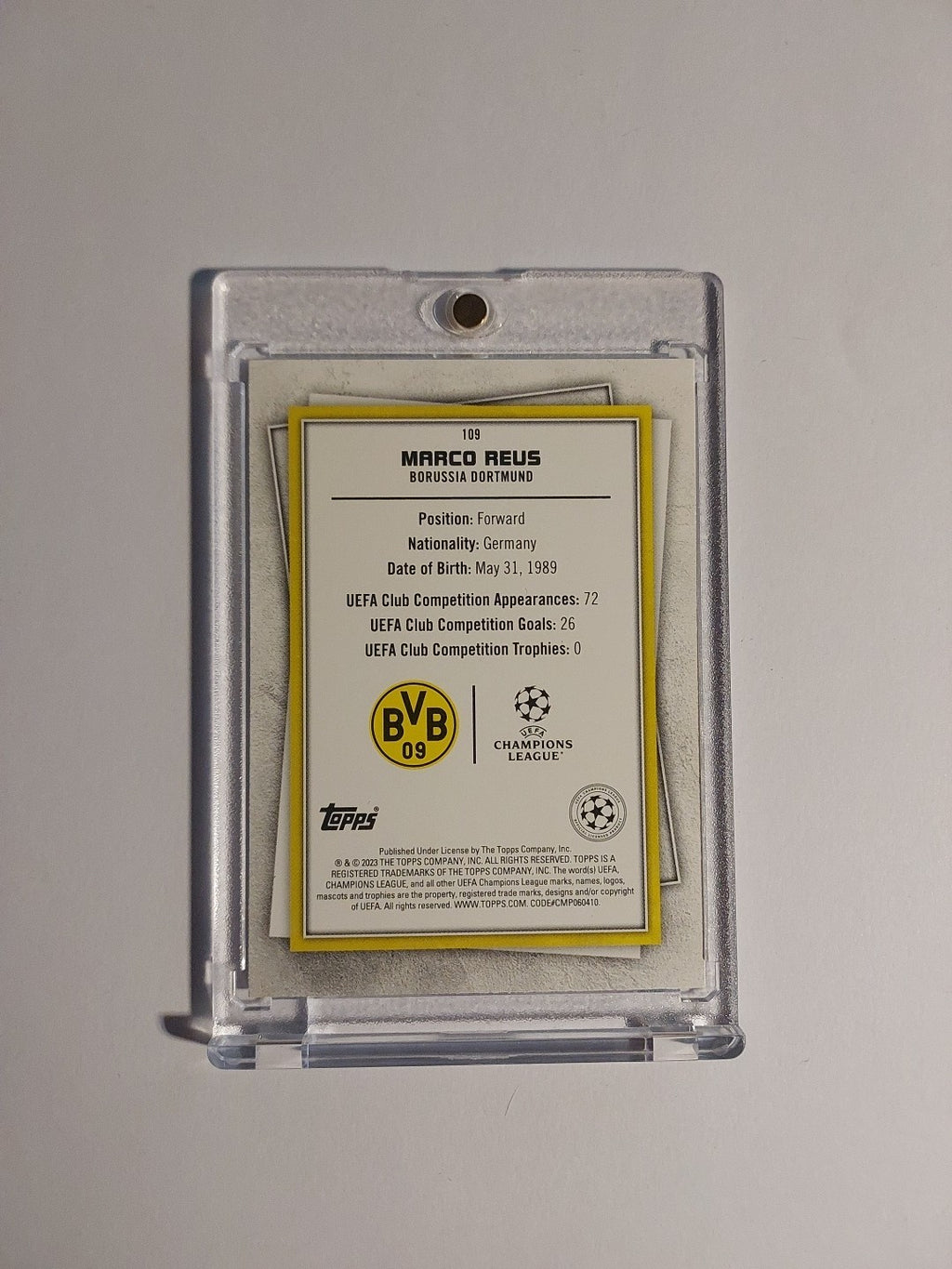 Topps UCC Stars 2022-23 Marco Reus Dortmund Parallel Refractor Insert Ultra Rare – Bild 2