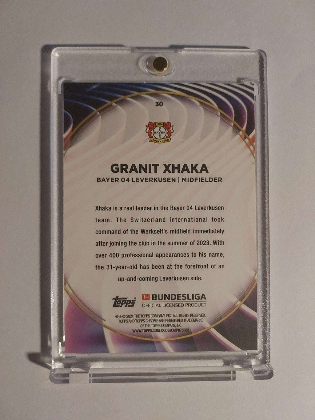 Topps 60 Jahre Bundesliga 2023-24 Granit Xhaka Bayer Leverkusen Parallel – Bild 2