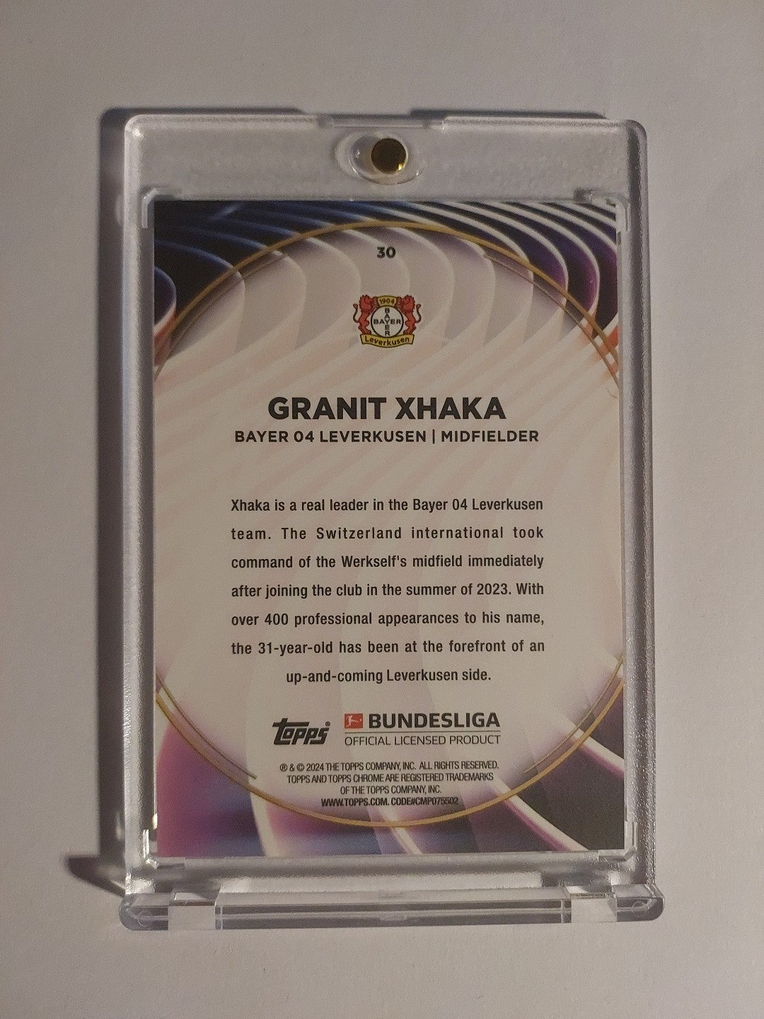 Topps 60 Jahre Bundesliga 2023-24 Granit Xhaka Bayer Leverkusen Parallel – Bild 2