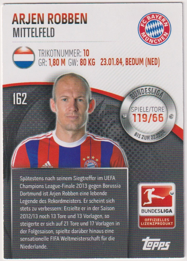 Topps 2013-14 Arjen Robben FC Bayern München Parallel Rare 162 – Bild 2