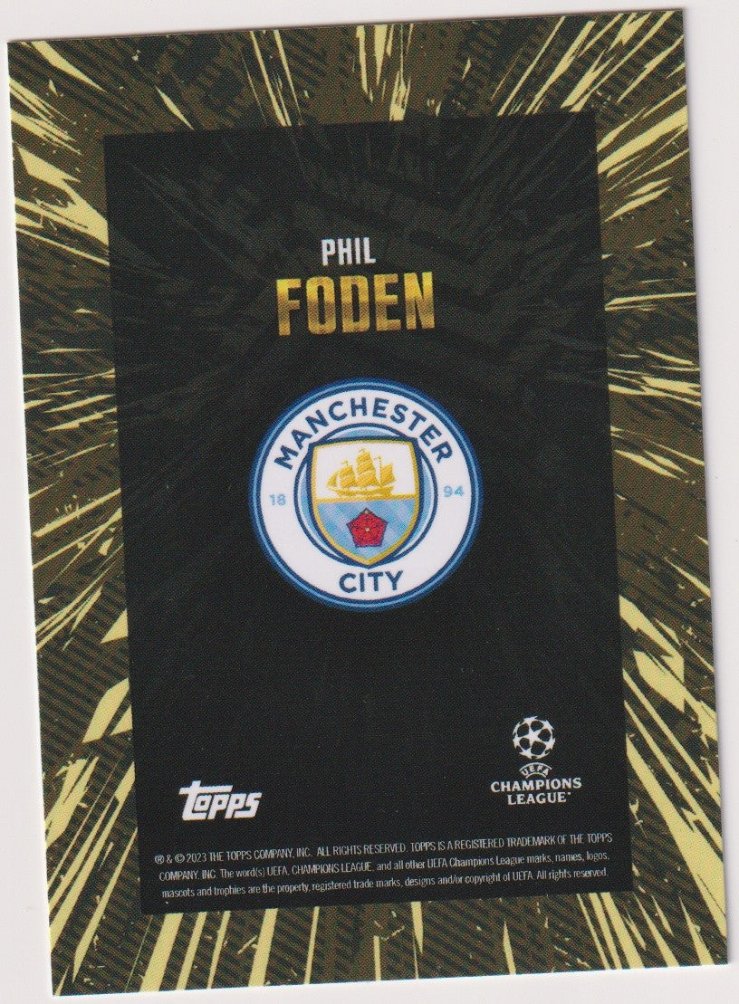 Topps Gold Phil Foden Manchester City UEFA Champions League Parallel Rare – Bild 2