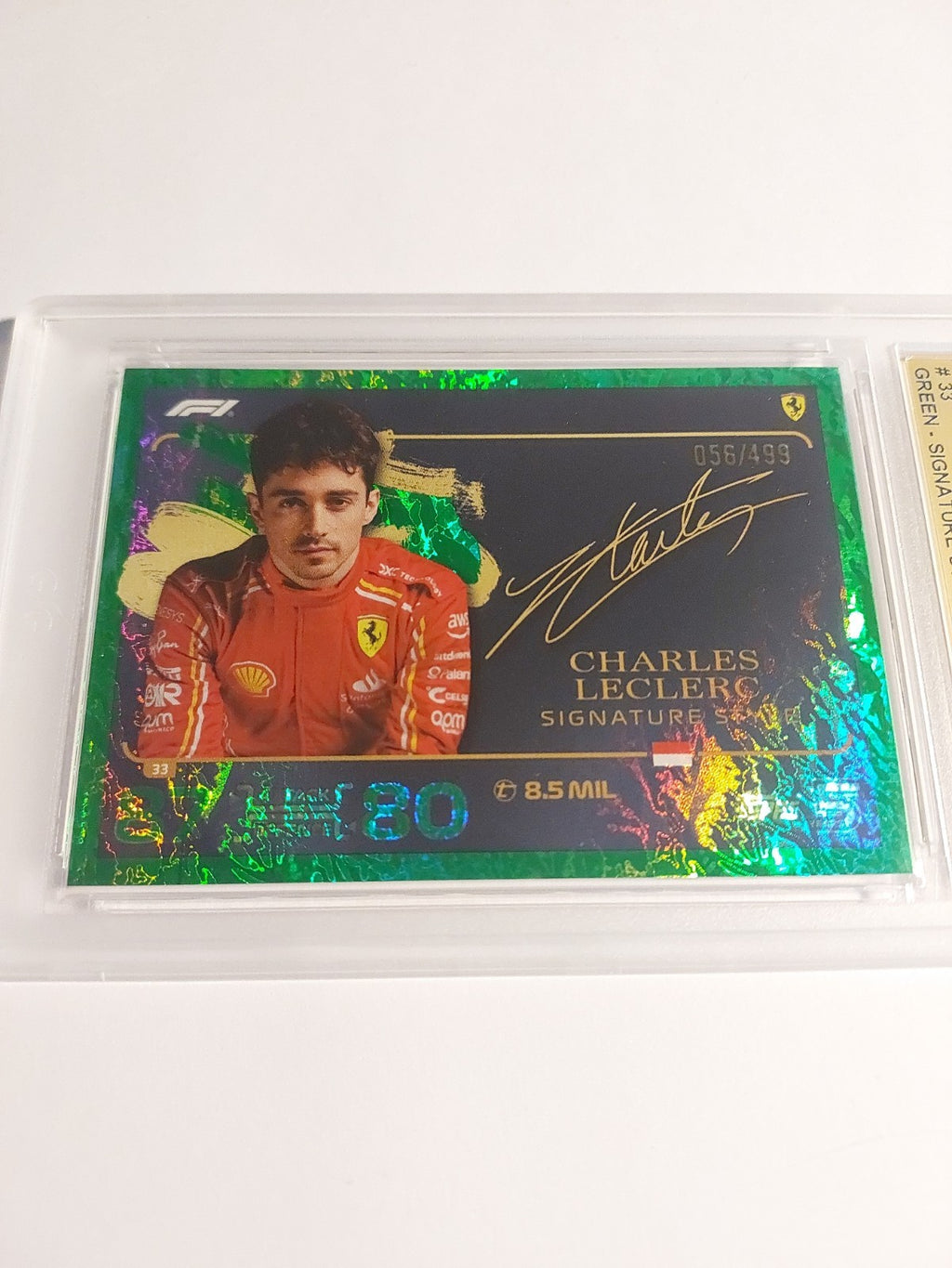 Topps Turbo 2024 Charles Leclerc Auto Style GSG 9 = PSA Parallel 56/499 Green – Bild 2