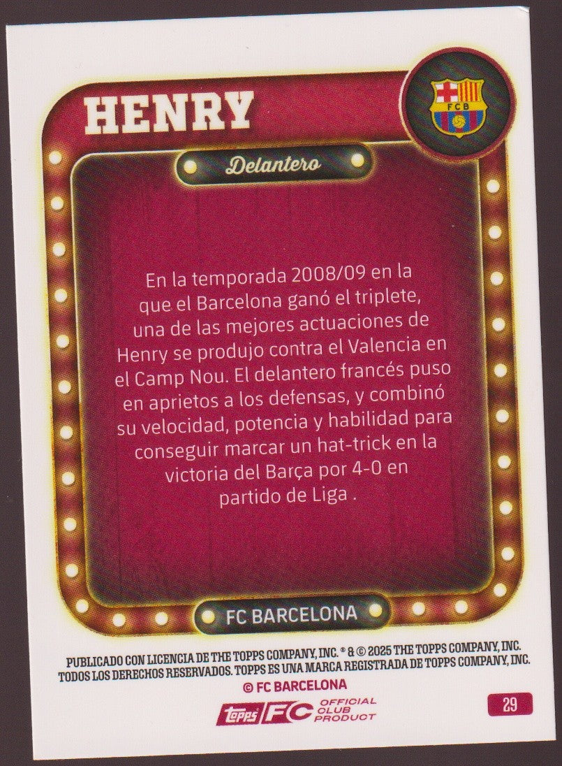 Topps 2025-26 Thiery Henry FC Barcelona Parallel 164/199 Rare – Bild 2