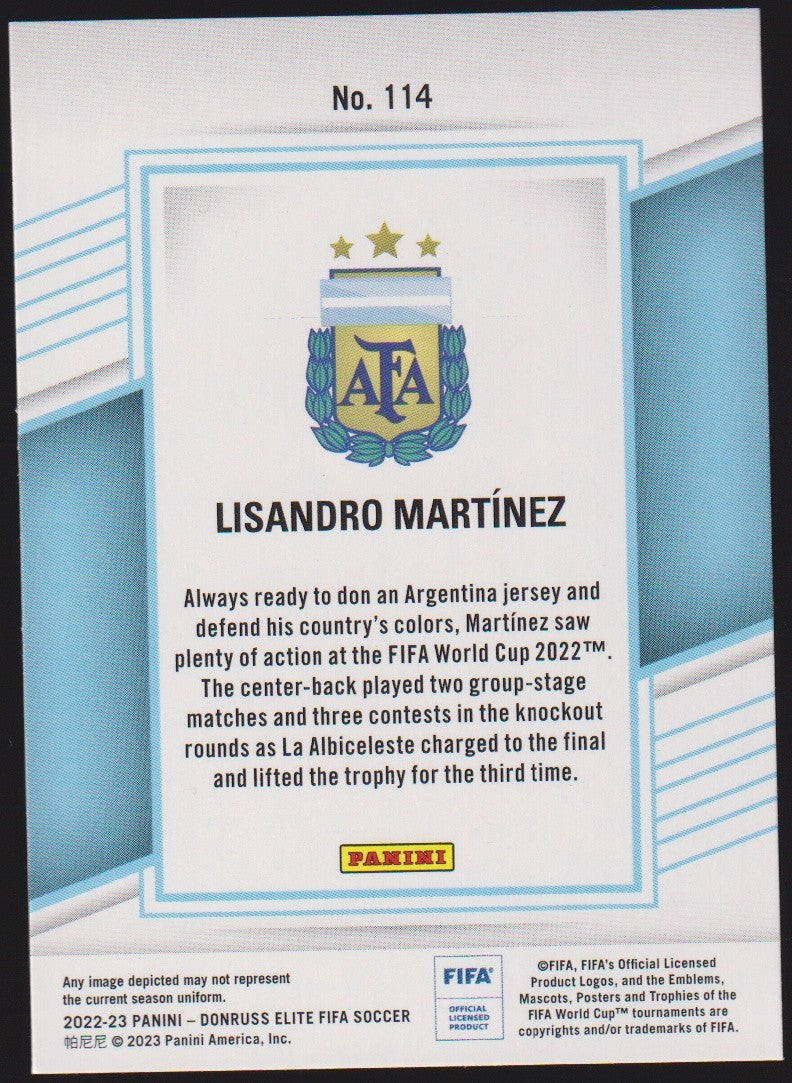 Panini Elite 2022-23 Lisandro Martínez Argentina Parallel Rare Nr. 114 – Bild 2
