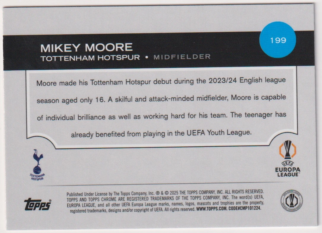 Topps Chrome 2023-24 Mikey Moore Rookie Tottenham Hotspur Topps Chrome – Bild 2