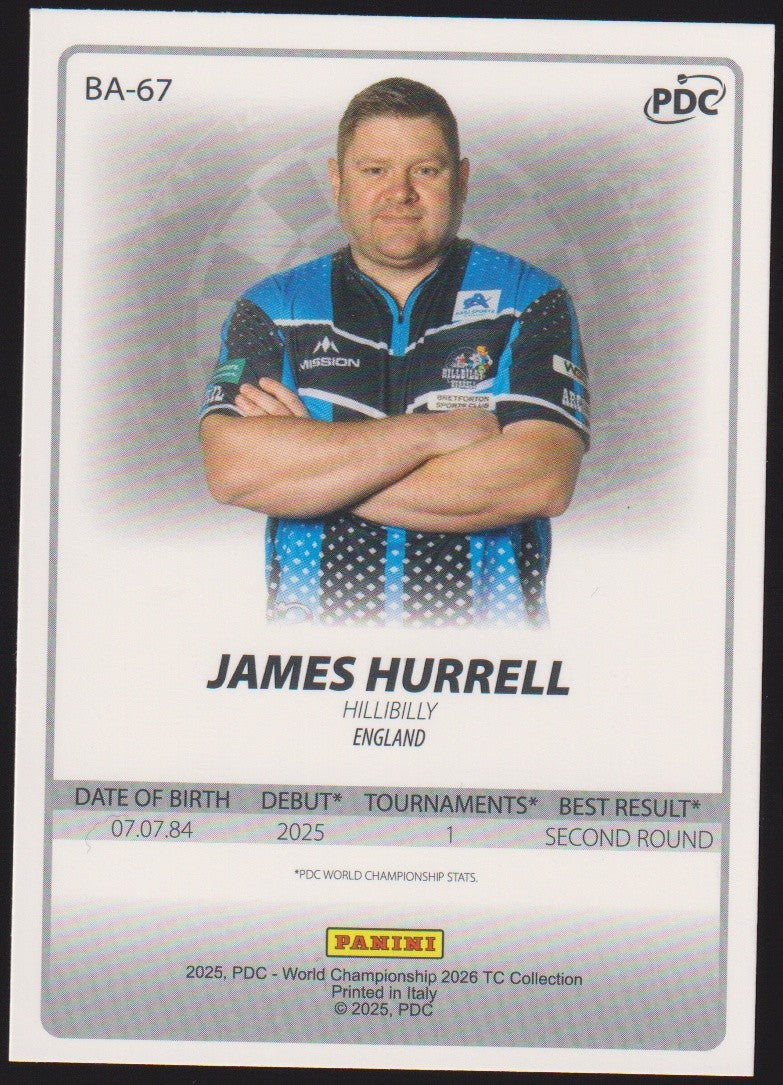 Panini PDC World Championship 2026 James Hurrell Refractor Parallel – Bild 2
