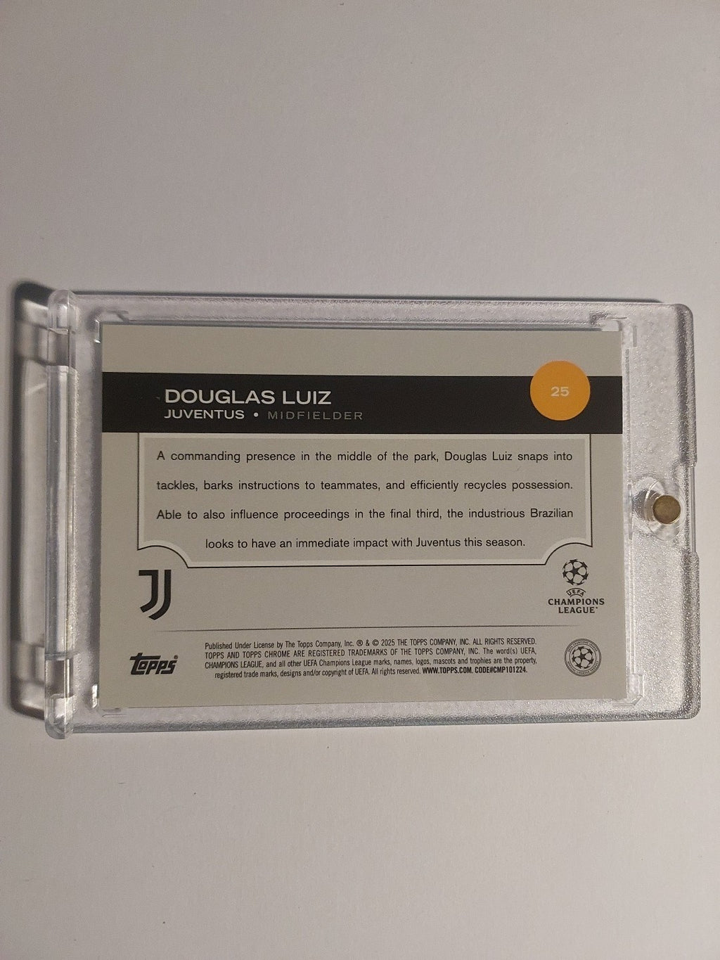 Topps Flagship 24-25 Douglas Luiz Juventus Nummeriert 35/199 Parallel Refractor – Bild 2