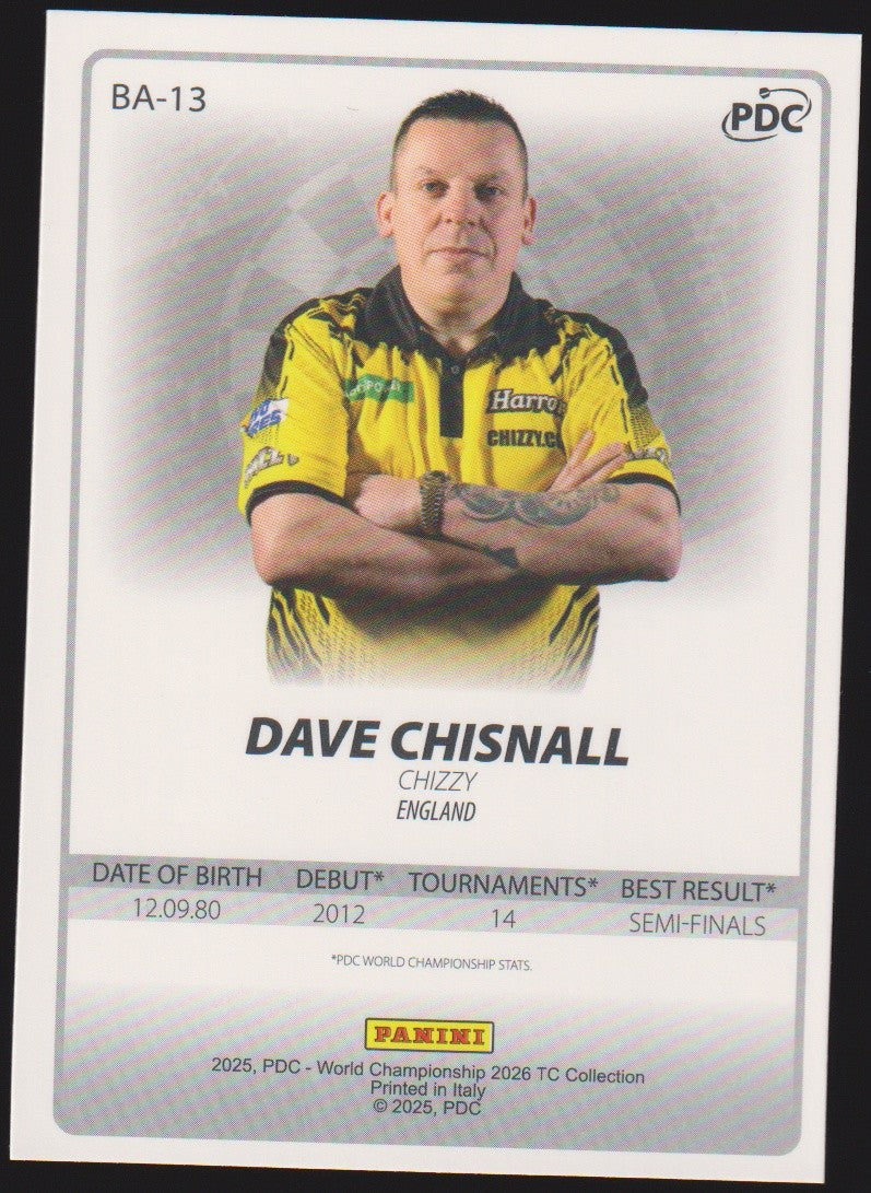 Panini PDC World Championship 2026 Dave Chisnall "Chizzy" Refractor Parallel – Bild 2