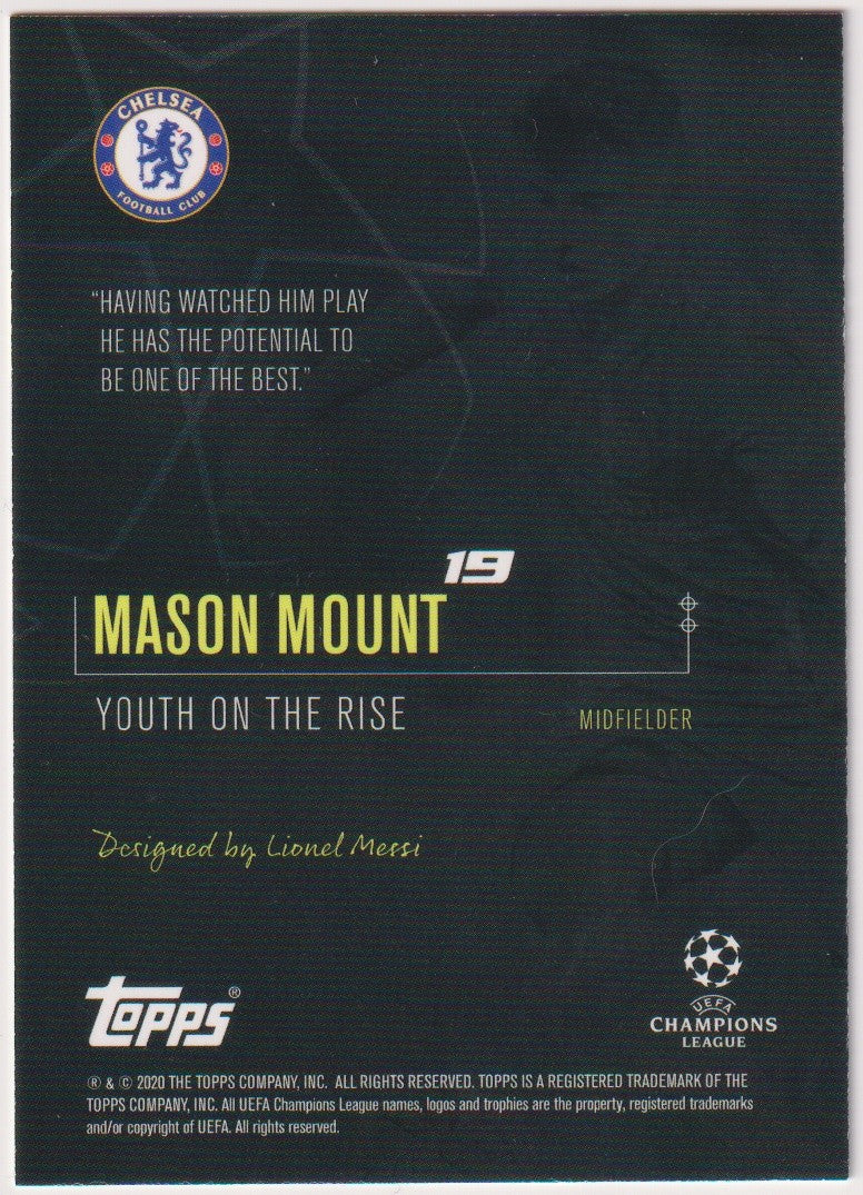 Topps Youth 2019-20 Mason Mount Chelsea Champions League Parallel ~ Lionel Messi – Bild 2