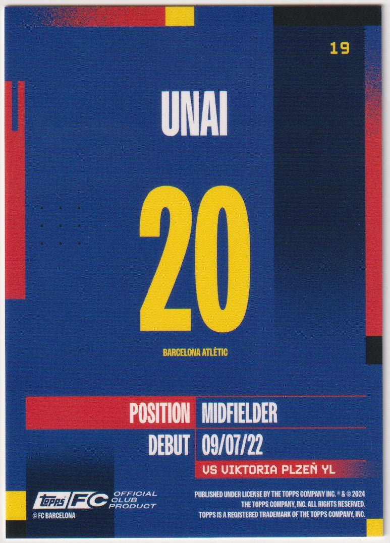 Topps Stadium Club Chrome 2023-24 Unai Rookie Barcelona Atlético Parallel – Bild 2