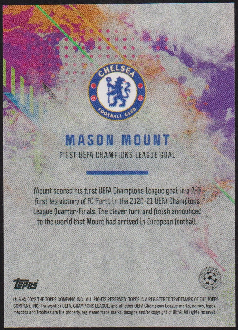 Topps UEFA Champions League 2023-24 Mason Mount Chelsea FC First Goal Parallel – Bild 2
