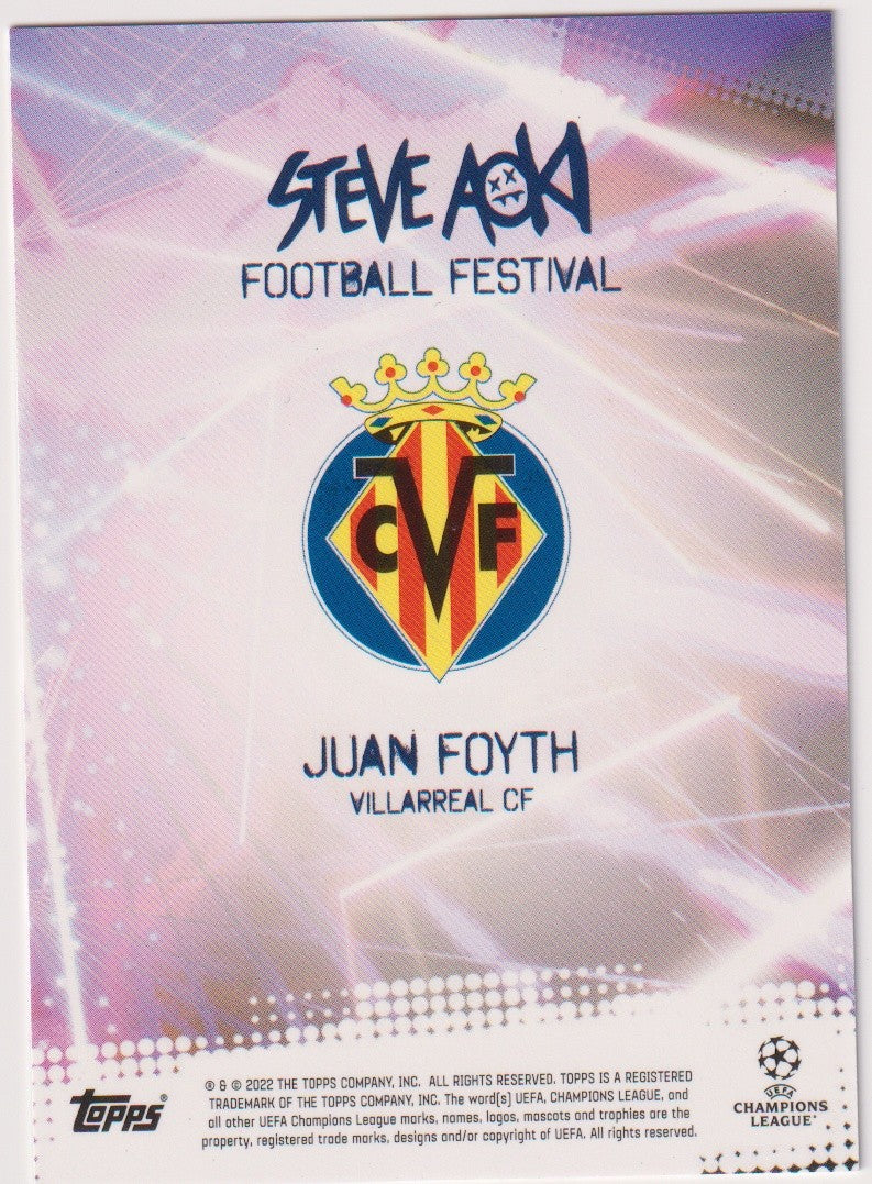 Topps Steve Aoki 2021-22 Juan Foyth Villareal CF Parallel Rare – Bild 2