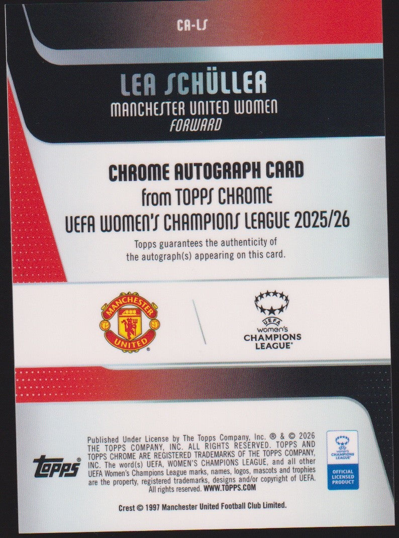 Topps 2025-26 Lea Schüller Auto Manchester United Parallel 74/99 Refractor – Bild 2