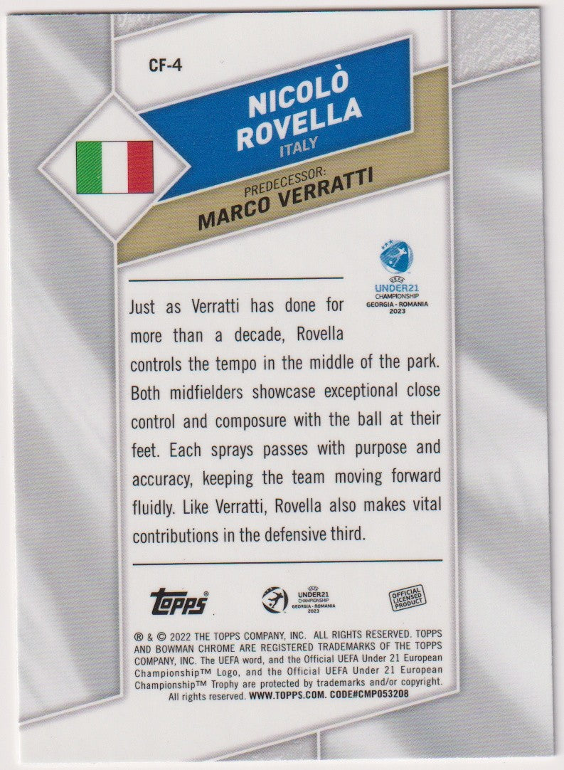 Topps Chrome Under21 Nicolo Rovella Italien Parallel Refractor – Bild 2