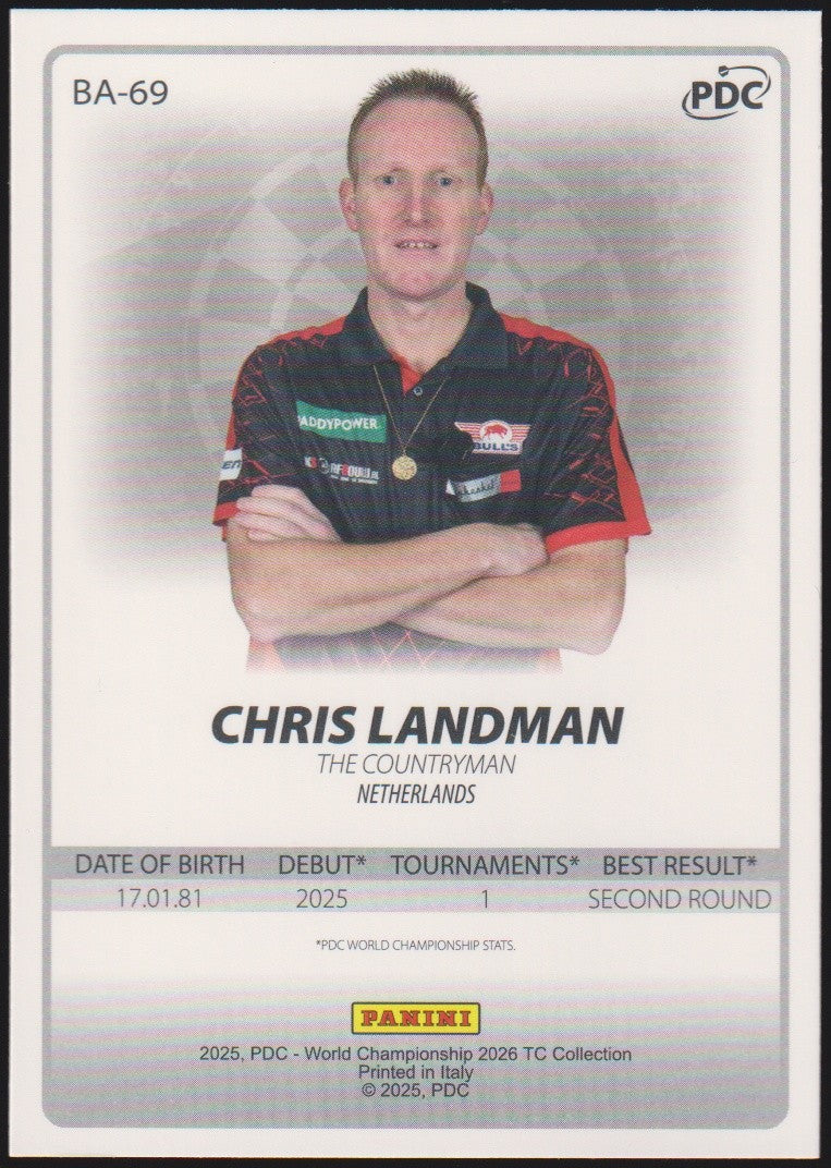 Panini PDC World Championship 2026 Chris Landman Refractor Parallel – Bild 2